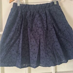 Women’s Navy Eyelet A-Line Skirt